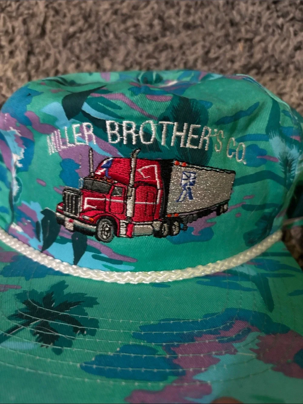 Teal Tropical Trucker Hat